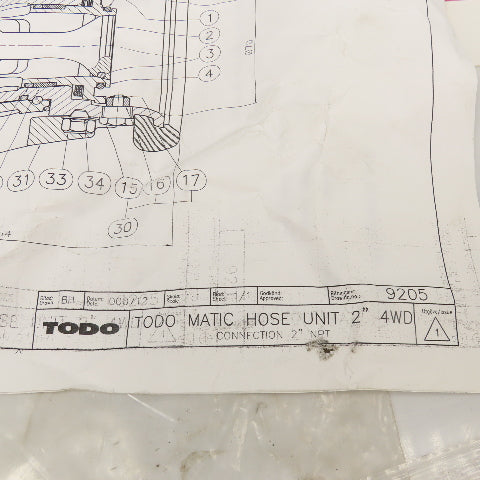 Todo Todo-Matic Dry Break Coupling Repair Seal Kit 2" 4WD Piston 3634-4400