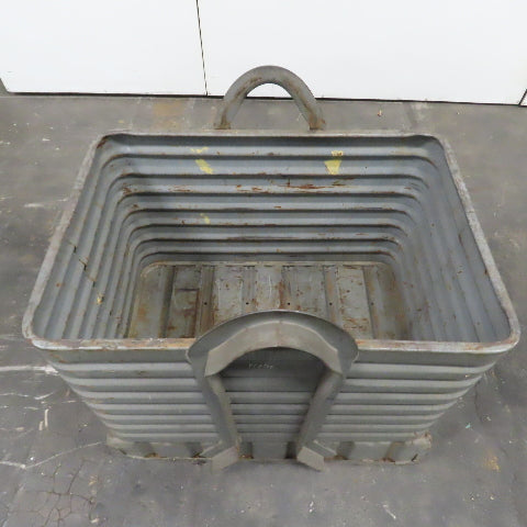 Caterpillar 38" x 26" x 32" Deep Corrugated Steel Bulk Container Tub Bin W/Hooks