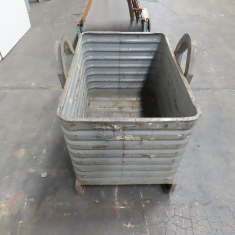 Caterpillar 38" x 26" x 32" Deep Corrugated Steel Bulk Container Tub Bin W/Hooks
