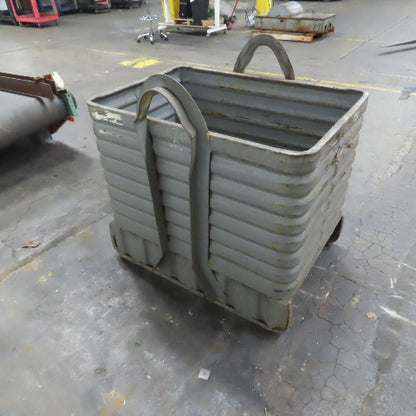 Caterpillar 38" x 26" x 32" Deep Corrugated Steel Bulk Container Tub Bin W/Hooks