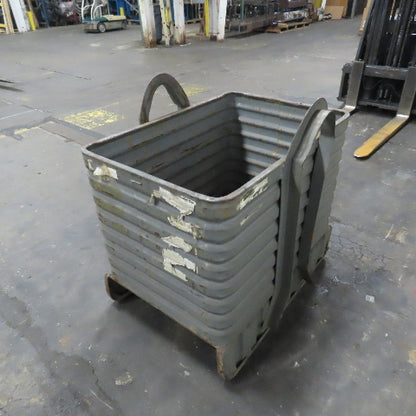 Caterpillar 38" x 26" x 32" Deep Corrugated Steel Bulk Container Tub Bin W/Hooks