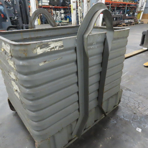 Caterpillar 38" x 26" x 32" Deep Corrugated Steel Bulk Container Tub Bin W/Hooks