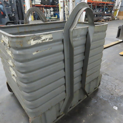 Caterpillar 38" x 26" x 32" Deep Corrugated Steel Bulk Container Tub Bin W/Hooks