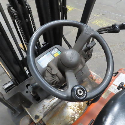 Toyota 7FBEU15 3000LB 48V 3-Wheel Electric Forklift 189" Lift 3-Stage Side Shift