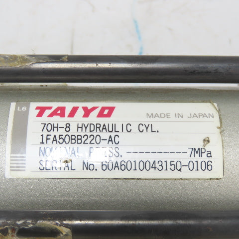 Taiyo 70H-8 1FA50BB220-AC Double Act. Hydraulic Cylinder 50mm Bore 220mm Stroke