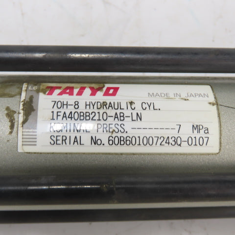 Taiyo 70H-8 1FA40BB210-AB-LN Double Act. Hydraulic Cylinder 40mmBore 210mmStroke