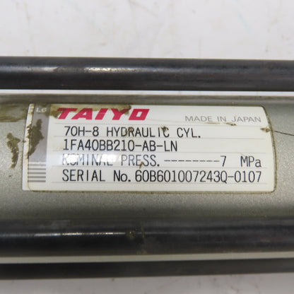Taiyo 70H-8 1FA40BB210-AB-LN Double Act. Hydraulic Cylinder 40mmBore 210mmStroke