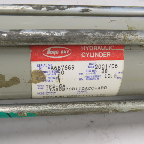 Toyo-Oki TFB-SA 1TA50B70B110ACC-ABD Hydraulic Cylinder 50mm Bore 110mm Stroke