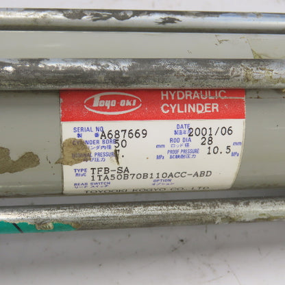 Toyo-Oki TFB-SA 1TA50B70B110ACC-ABD Hydraulic Cylinder 50mm Bore 110mm Stroke