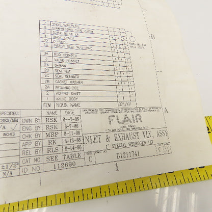 Flair 1211851 Replacement Valve Kit 1" Hydrogen Service