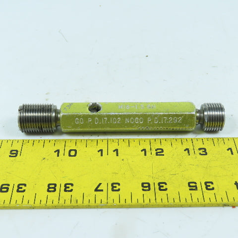 Atlas M18 x 1.5-6H Thread Plug Gage GO 17.102 NOGO 17.292