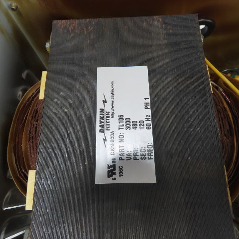Daykin LTFS-15 Disconnect Transformer Pri 480V Sec 120V 25A Total VA 3000 1PH