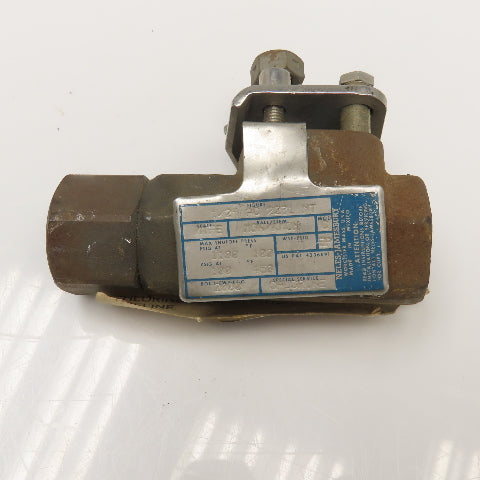 Jamesbury 1/2" NPT Shut Off Valve Chlorine Service 325°F