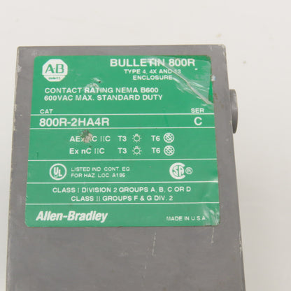 Allen Bradley 800R-2HA4R Hazardous Location Electrical Switch Box 600V Max