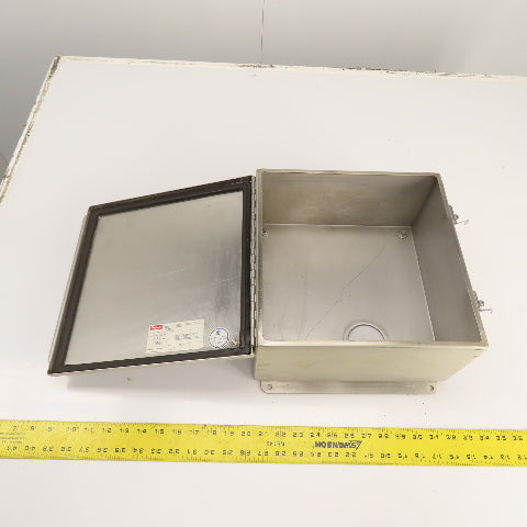 Hoffman A1212CHNFSS 12" x 12" x 6" Stainless Electrical Enclosure (No Backplate)