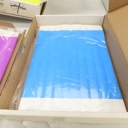 Tyvek T3-30, T3-11, T3-12 3/4" Wristbands Huge Lot Misc Colors 6 Boxes 2000 Plus