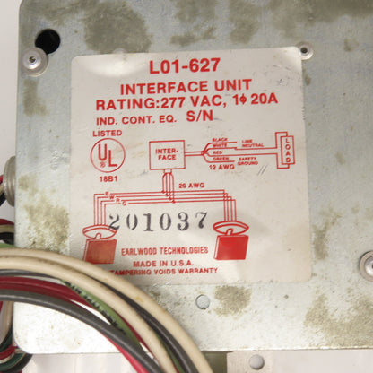 Earlwood Technologies L01-627 Lights-Out Interface Unit 277VAC 1Ph