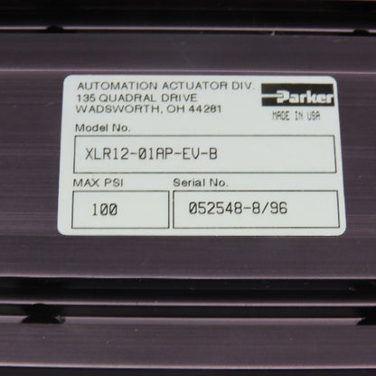 Parker XLR12-01AP-EV-B 1" Stroke Linear Slide Plate W/ Bumpers 1/8"NPT