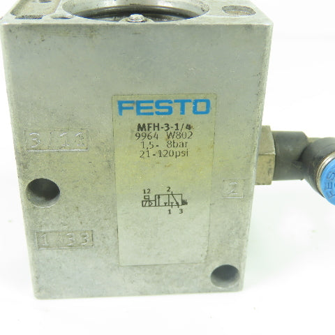 Festo MFH-3-1/4 Pneumatic Solenoid Valve 21-120PSI