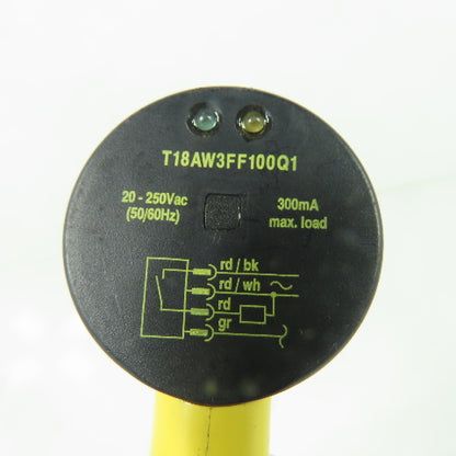 Banner T18AW3FF100Q1 20-250VAC Proximity Switch 300Ma