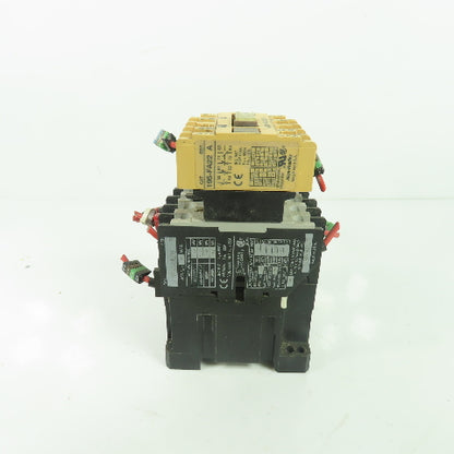 Allen Bradley 100-A09ND3 Ser B Contactor 600VAC 22A 120V Coil W/ 195-FA22 Relay