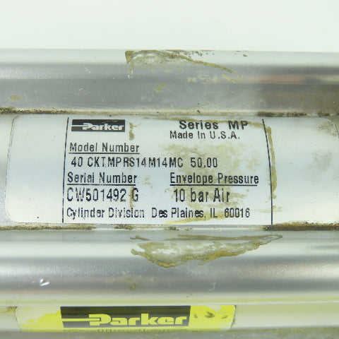 Parker 40 CKTMPRS14M14MC Double End/Act Pneumatic Cylinder 50mm Stroke 40mm Bore