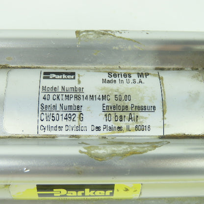 Parker 40 CKTMPRS14M14MC Double End/Act Pneumatic Cylinder 50mm Stroke 40mm Bore