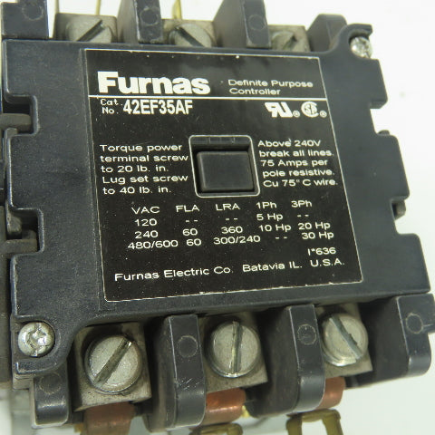 Furnas 42EF35AF Definite Purpose Controller 110/120V Coil 600VAC