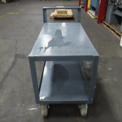 48" L x 24" W x 34" H Instrument Service Stock Parts Cart W/ 2 Shelf & Air Tires