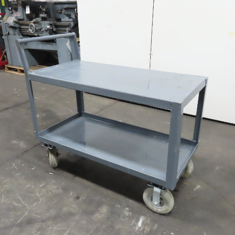 48" L x 24" W x 34" H Instrument Service Stock Parts Cart W/ 2 Shelf & Air Tires
