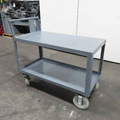 48" L x 24" W x 34" H Instrument Service Stock Parts Cart W/ 2 Shelf & Air Tires