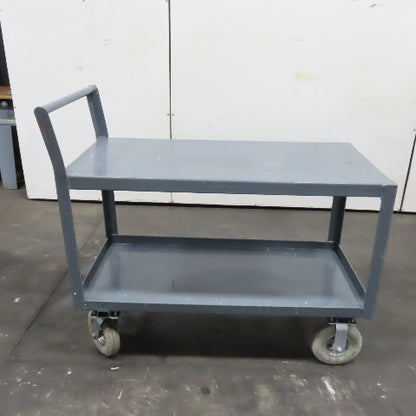 48" L x 24" W x 34" H Instrument Service Stock Parts Cart W/ 2 Shelf & Air Tires