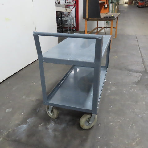 48" L x 24" W x 34" H Instrument Service Stock Parts Cart W/ 2 Shelf & Air Tires