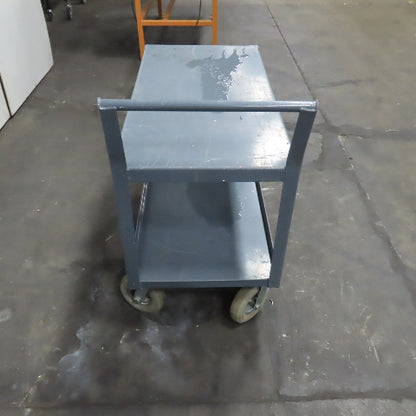 48" L x 24" W x 34" H Instrument Service Stock Parts Cart W/ 2 Shelf & Air Tires