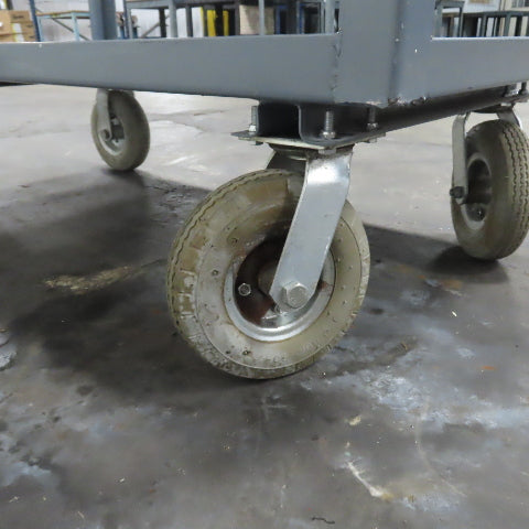48" L x 24" W x 34" H Instrument Service Stock Parts Cart W/ 2 Shelf & Air Tires