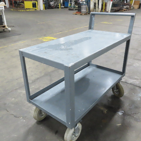 48" L x 24" W x 34" H Instrument Service Stock Parts Cart W/ 2 Shelf & Air Tires