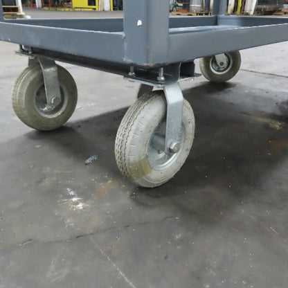 48" L x 24" W x 34" H Instrument Service Stock Parts Cart W/ 2 Shelf & Air Tires