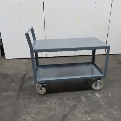 48" L x 24" W x 34" H Instrument Service Stock Parts Cart W/ 2 Shelf & Air Tires
