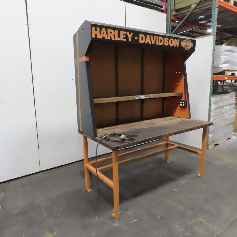 72x36x 36" H Butcher Block Top Work Bench Table & Pegboard Harley-Davidson Theme