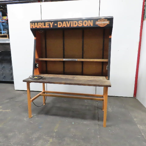 72x36x 36" H Butcher Block Top Work Bench Table & Pegboard Harley-Davidson Theme