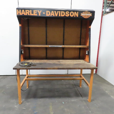 72x36x 36" H Butcher Block Top Work Bench Table & Pegboard Harley-Davidson Theme