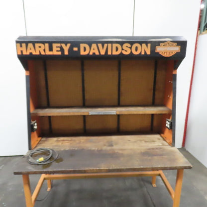 72x36x 36" H Butcher Block Top Work Bench Table & Pegboard Harley-Davidson Theme
