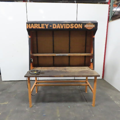 72x36x 36" H Butcher Block Top Work Bench Table & Pegboard Harley-Davidson Theme