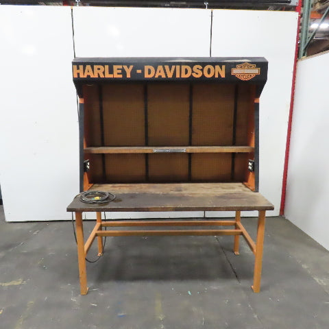 72x36x 36" H Butcher Block Top Work Bench Table & Pegboard Harley-Davidson Theme