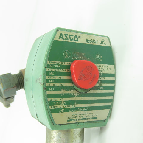 Asco 120496-5 Solenoid Valve 140PSI 1/4" 110/120V Coil