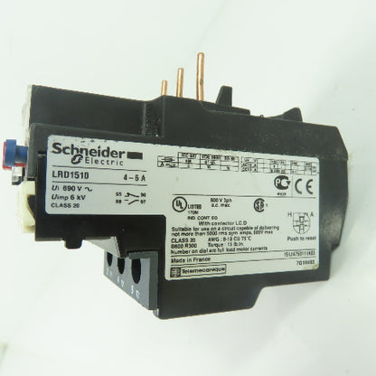 Schneider LRD1510 Overload Relay 4-6A 600V