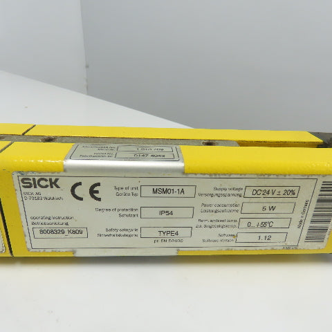 Sick MGSE120-12B Safety Light Curtain 24VDC 1200mm x 18m W/ MSM01-1A