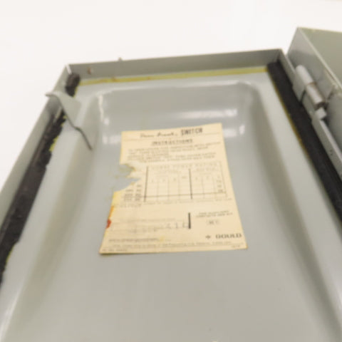 Gould NF351H 30A Non-Fusible Safety Disconnect Switch 600VAC 15HP