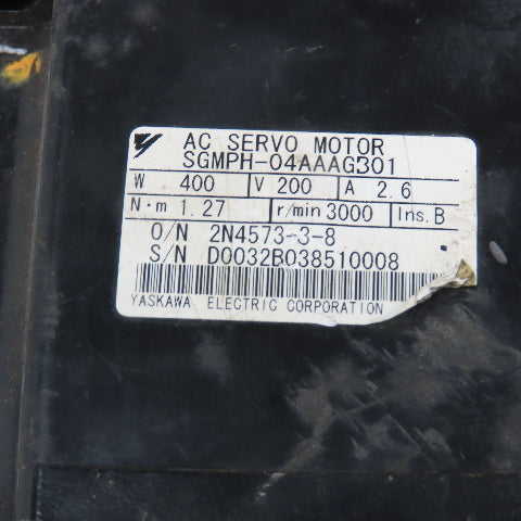 Yaskawa SGMPH-04AAAGB01 400W 200V 2.6A AC Servo Motor Gearhead