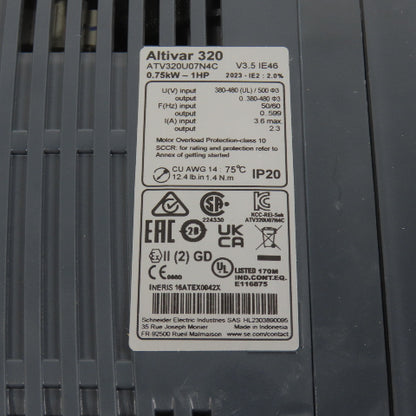 Schneider ATV320U07N4C Altivar 320 0.75kW / 1HP AC Drive VFD 380-480V 3PH 2.3A